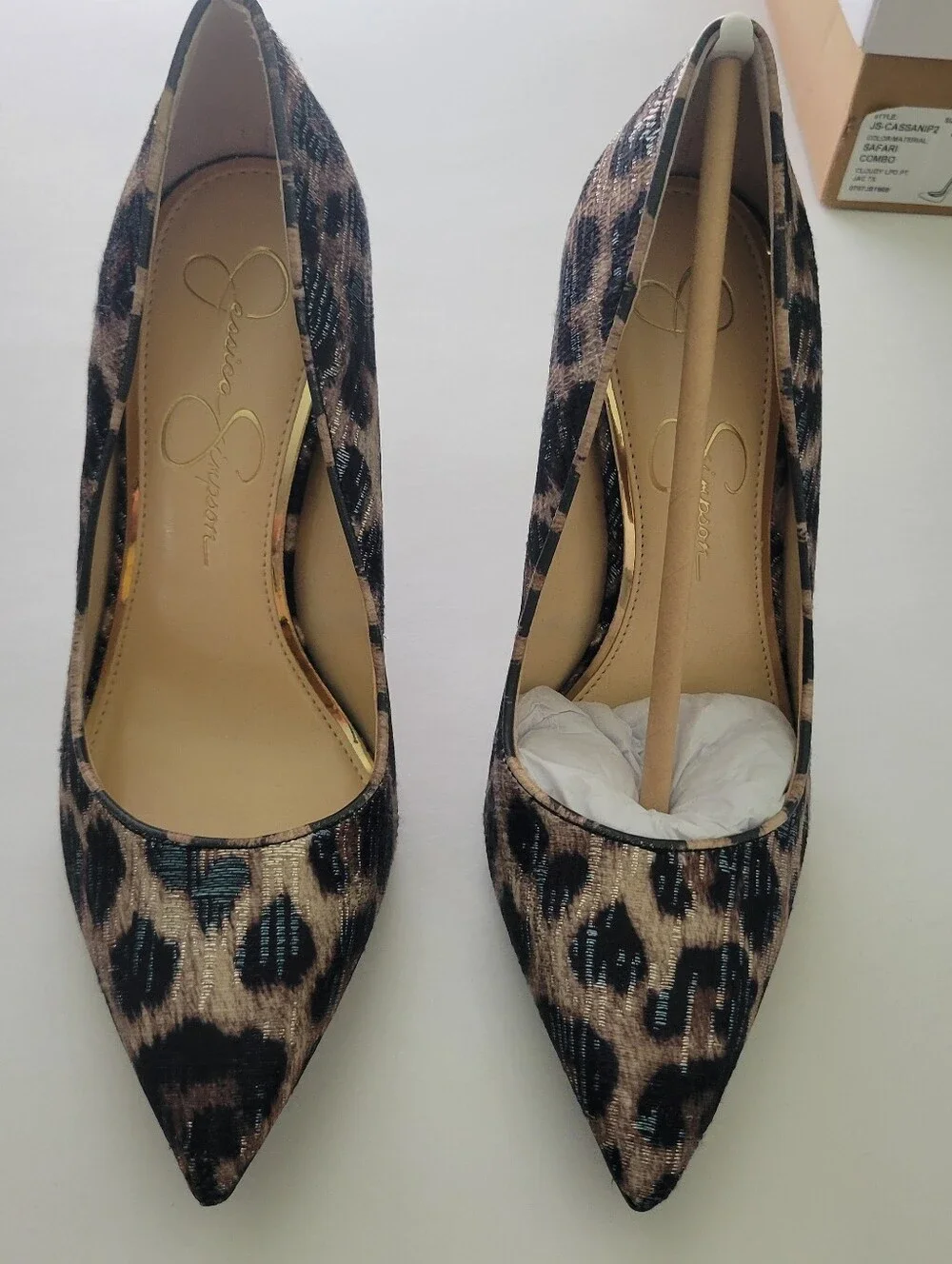 Jessica Simpson Leopard Print Stiletto Heels Womens Size 7M Pumps Safari New - Picture 3 of 9